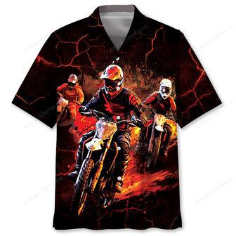 Red Dirt Bike Racing Hawaiian Shirt | Newhawaiianshirts UK