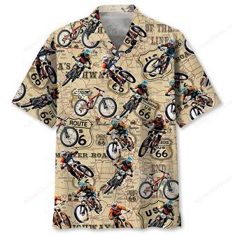 Route 66 Mountain Bike Racing Hawaiian Shirt | Newhawaiianshirts CA