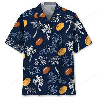 Rugby Blue Hibiscus Hawaiian Shirt | Newhawaiianshirts UK