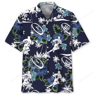 Rugby Blue Nature Hawaiian Shirt | Newhawaiianshirts DE