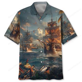 Sailboat Pirate Vintage Hawaiian Shirt | Newhawaiianshirts