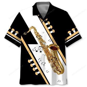 Saxophone Black White Hawaiian Shirt | Newhawaiianshirts UK