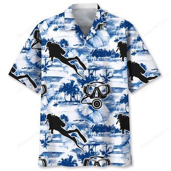 Scuba Diving Blue Nature Hawaiian Shirt | Newhawaiianshirts CA