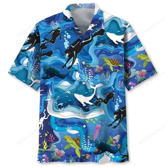 Scuba Diving Whale Hawaiian Shirt | Newhawaiianshirts AU