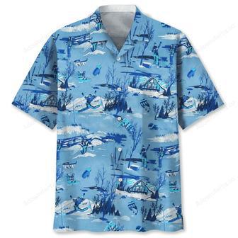 Skiing Blue Hawaiian Shirt | Newhawaiianshirts UK