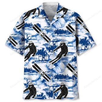 Skiing Blue Nature Hawaiian Shirt | Newhawaiianshirts