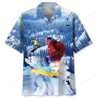 Skiing Hawaiian Shirt Men | Newhawaiianshirts UK