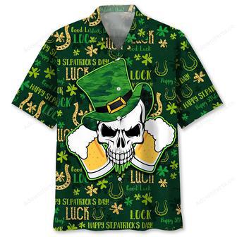 Skull Beer Green Irish St.Patrick Day Hawaiian Shirt | Newhawaiianshirts AU