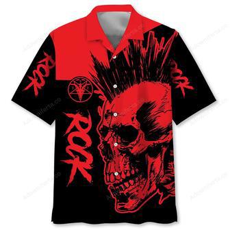 Skull Punk Rock Hawaiian Shirt | Newhawaiianshirts DE