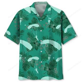 Skydiving Kelly Green Hawaiian Shirt | Newhawaiianshirts UK