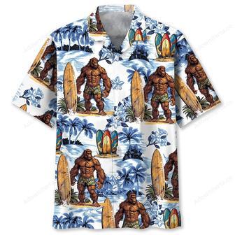 Surfing Bigfoot Surfboard Hawaiian Shirt | Newhawaiianshirts