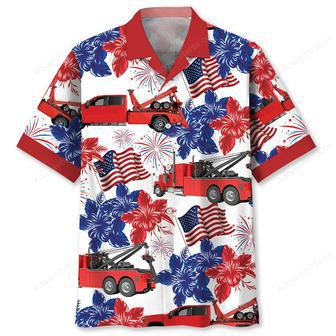 Tow Truck Happy July Hawaiian Shirt | Newhawaiianshirts UK