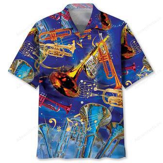 Tropical Blue Trumpet Hawaiian Shirt | Newhawaiianshirts DE