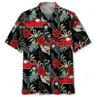 Tropical Red Tow Truck Hawaiian Shirt | Newhawaiianshirts AU