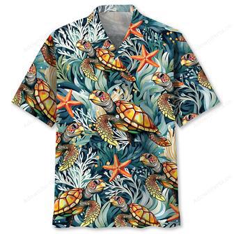 Turtle Coral Starfish Hawaiian Shirt | Newhawaiianshirts AU