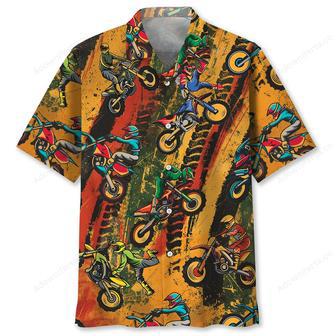 Vintage Dirt Bike Racing Funny Art Hawaiian Shirt | Newhawaiianshirts CA