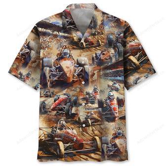 Vintage Dirt Track Racing Sprint Car Hawaiian Shirt | Newhawaiianshirts CA