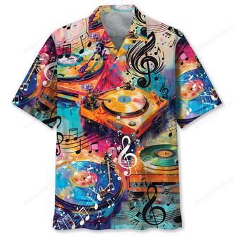 Vinyl Record Player Art Hawaiian Shirt | Newhawaiianshirts CA