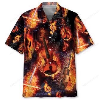 Violin In Fire Hawaiian Shirt | Newhawaiianshirts UK