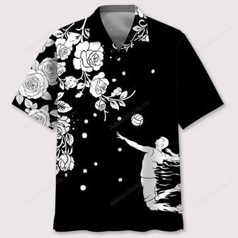 volleyball rose bw hawaiian shirt | Newhawaiianshirts UK