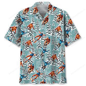 Winter Skiing Hawaiian Shirt Men | Newhawaiianshirts UK