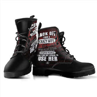 Funny Viking Shieldmaiden Leather Boots - Monsterry
