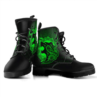 Viking Berserker Green Leather Boots - Monsterry