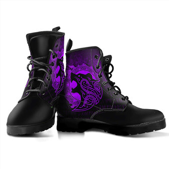Viking Berserker Purple Leather Boots - Monsterry
