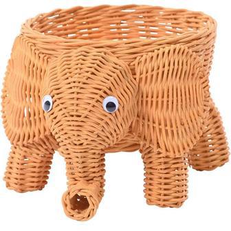 Natural Rattan Elephant Basket for Vintage Home Decoration | Rusticozy AU