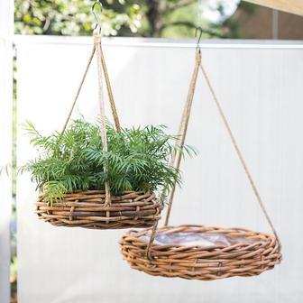 Vintage Rattan Hanging Basket for Outdoor Gardening | Rusticozy