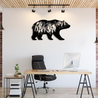 Nature-Inspired Bear Mountain Metal Wall Art for Home Decor | Familywalldecor UK