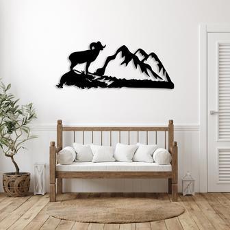 Big Horn Sheep Metal Wall Art for Rustic Home Decor | Familywalldecor UK