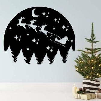 Christmas Night Scenery Metal Wall Art for Holiday Décor | Familywalldecor CA