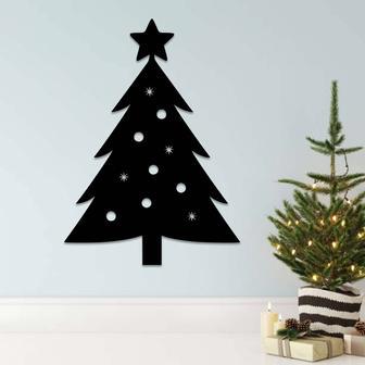 Festive Christmas Tree Metal Wall Art for Holiday Home Decorations | Familywalldecor UK