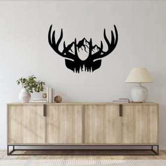 Rustic Deer Antlers Metal Wall Art for Home Decor | Familywalldecor