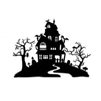 Spooky Haunted House Metal Wall Art for Halloween Decor | Familywalldecor UK