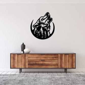 Howling Wolf Metal Wall Art - Rustic Home Decor | Familywalldecor AU