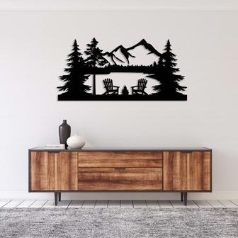 Lake View Metal Wall Art Personalized Home Decor | Familywalldecor UK