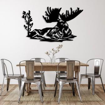 Laying Moose Metal Wall Art for Rustic Home Decor | Familywalldecor