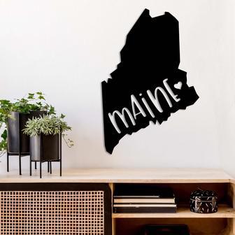 Personalized Maine Love Metal Wall Art - State Themed Home Decor | Familywalldecor AU