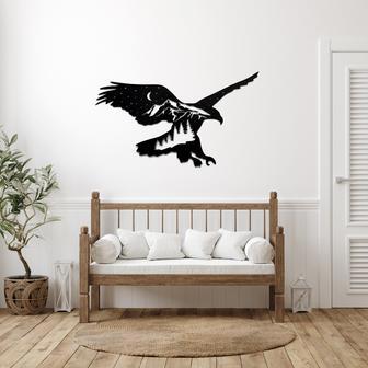 Rustic Metal Wall Art of Mountain Eagle | Nature-Inspired Home Decor | Familywalldecor DE