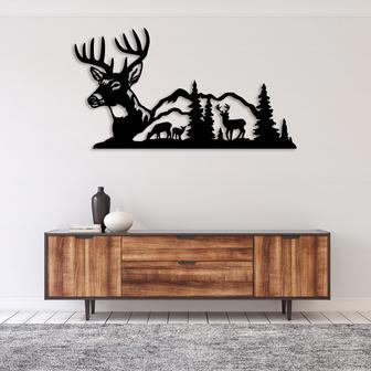 Custom Deer Mountain View Metal Wall Art for Home Decor | Familywalldecor