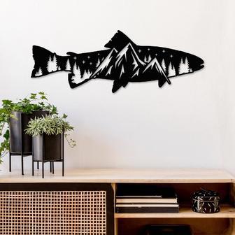 Trout Fish Design Metal Wall Art for Home Décor | Familywalldecor CA