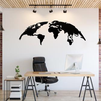 Elegant World Map Metal Wall Art for Travel Lovers | Familywalldecor