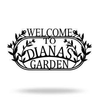 Personalized Hanging Metal Welcome Sign for Your Garden | Familywalldecor