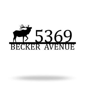 Personalized Metal Elk Antler Sign for House Numbers | Familywalldecor CA