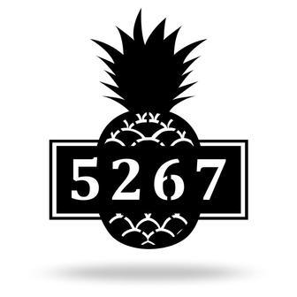 Personalized Pineapple Metal Address Sign with House Numbers | Familywalldecor