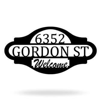 Personalized Welcome Metal Sign with House Address Numbers | Familywalldecor UK