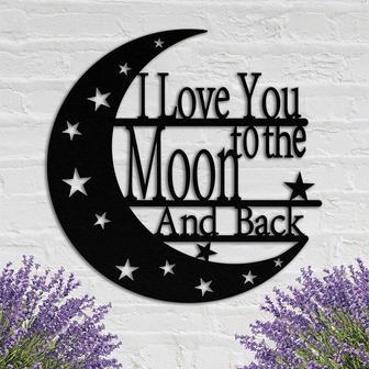 I Love You To The Moon And Back Creative Metal Wall Art Decoration | Familywalldecor UK