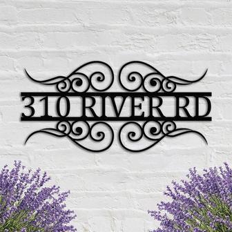 Custom Address Metal Sign House Numbers for Housewarming | Familywalldecor DE